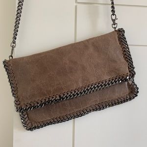 Leather Chain Link Shoulder Bag